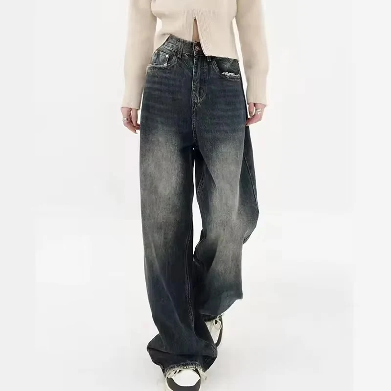 New Style Y2K Baggy Jeans Women Streetwear Retro Fashion Autumn High Waist Pants Loose Wide Leg Denim Trousers Femal