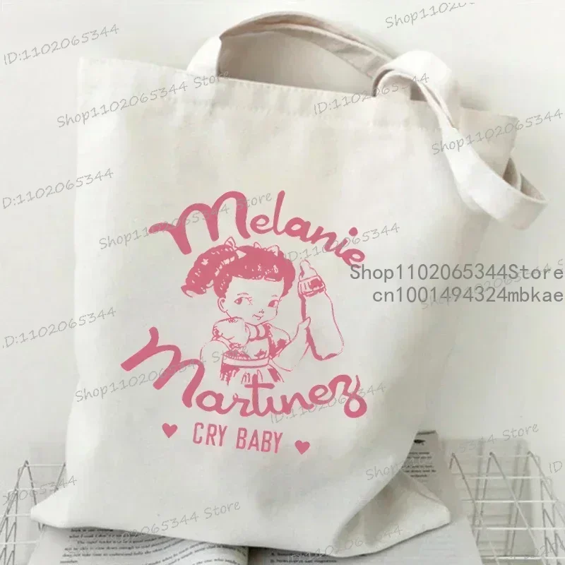 Melanie Martinez Women Canvas Tote Bag Vintage Y2K Aesthetics Shoulder Bag Singer Music Shopping Bag Melanie Martinez Handbag