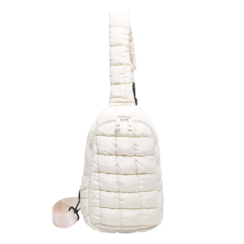 Bolso de pecho acolchado para mujer, riñonera de nube con cierre de cremallera, riñonera de viaje con correa ajustable, bolso de hombro Simple, bolso Hobo suave