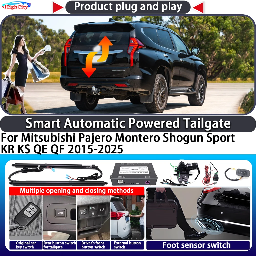 

For Mitsubishi Pajero Montero Shogun Sport KR KS QE QF 2015-2025 Smart Automatic Powered Tailgate Key Close Kit Power Tailgate