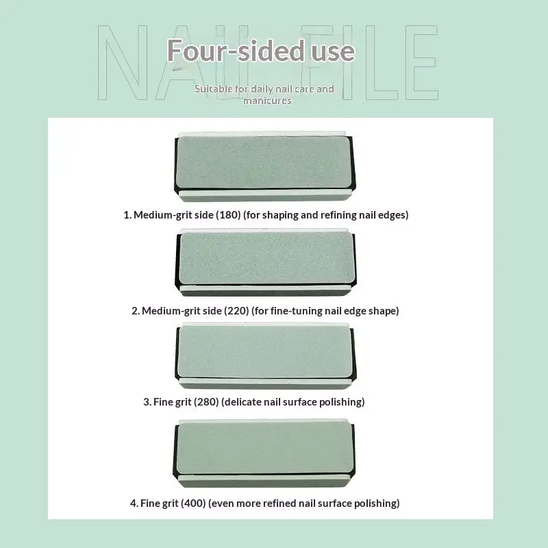 4-in-1 Nail File Buffing Block Double Sided Polishing Plate Lightweight Manicure Tool for Trip Home Use Free Shipping