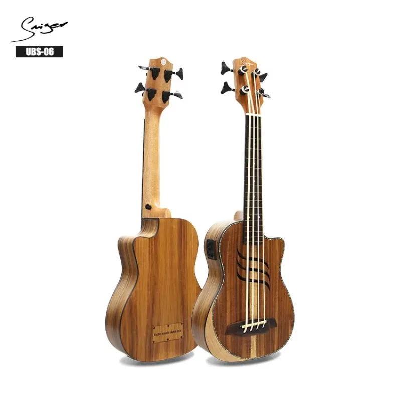 China Wholesale Solid Koa Baritone Body Electric Ukulele Bass Ukelele With Eq