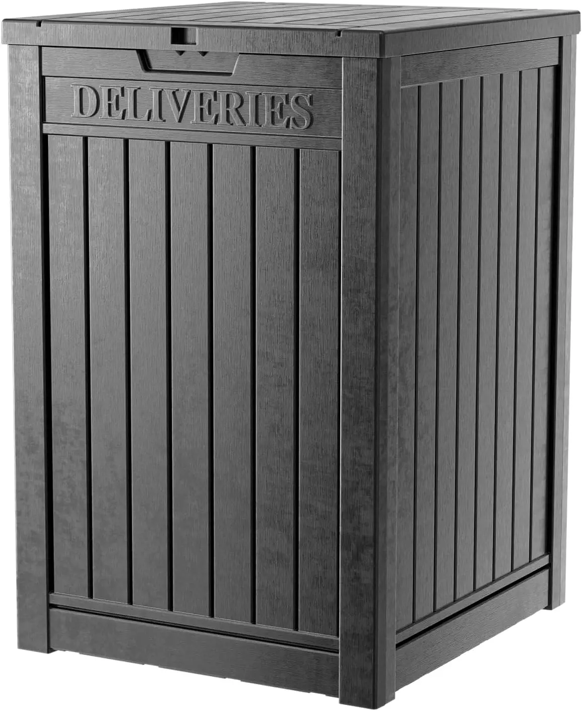 48 Gallon Resin Package Delivery Box - Rust & Moisture Resistant, Lockable, Waterproof Deck Box for Porches, Patios, Indoor