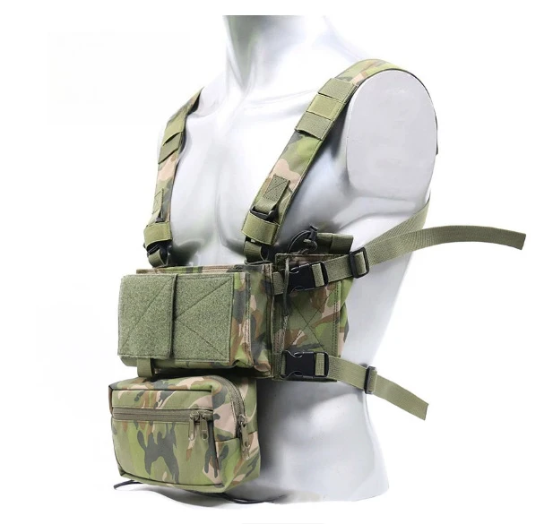 Detachable Multi-functional Chest Rig Vest Outdoor Sports Training Protective Gear with Modular Attachments