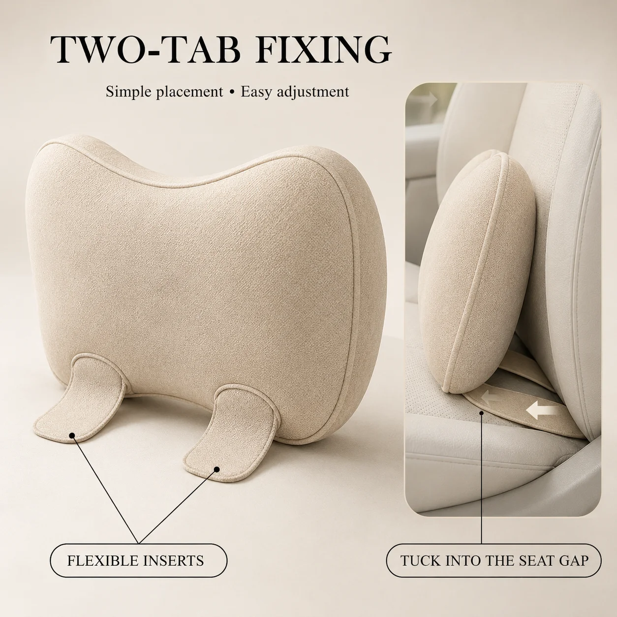 Breathable Memory Foam Lumbar Support Pillow for Car Seats and Office Chairs, Back Support Cushion Interior Accessory