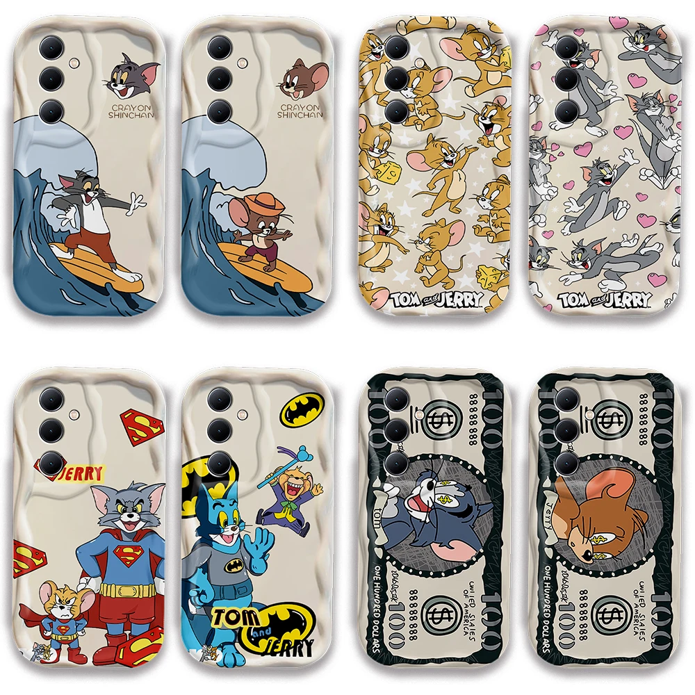 Comedy Cartoon toms Jerrys Hot 3D Wave Case For Samsung A73 A72 A71 A55 A54 A53 A35 A34 A33 A25 A24 A23 A15 A14 A13 4G 5G Cover