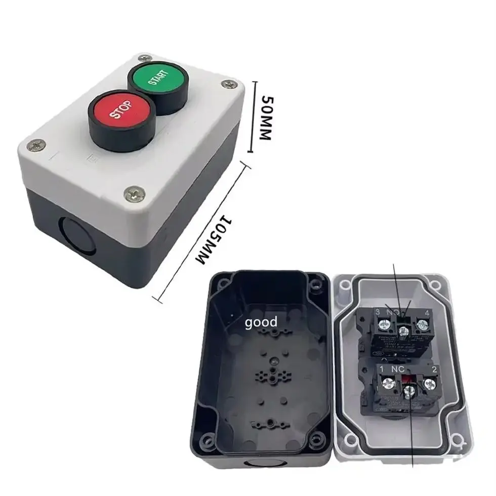 1PCS symbol indicating start stop self recovery waterproof button box switch emergency stop industrial handheld control bo