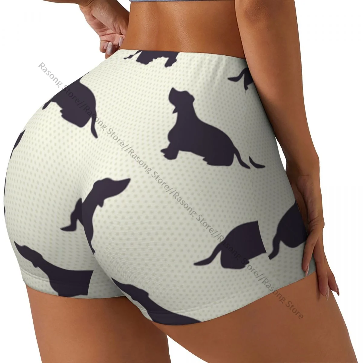 

Шорты для йоги, силуэты собак таксы, женские байкерские плотные эластичные спортивные леггинсы для тренировок, спортивная одежда
