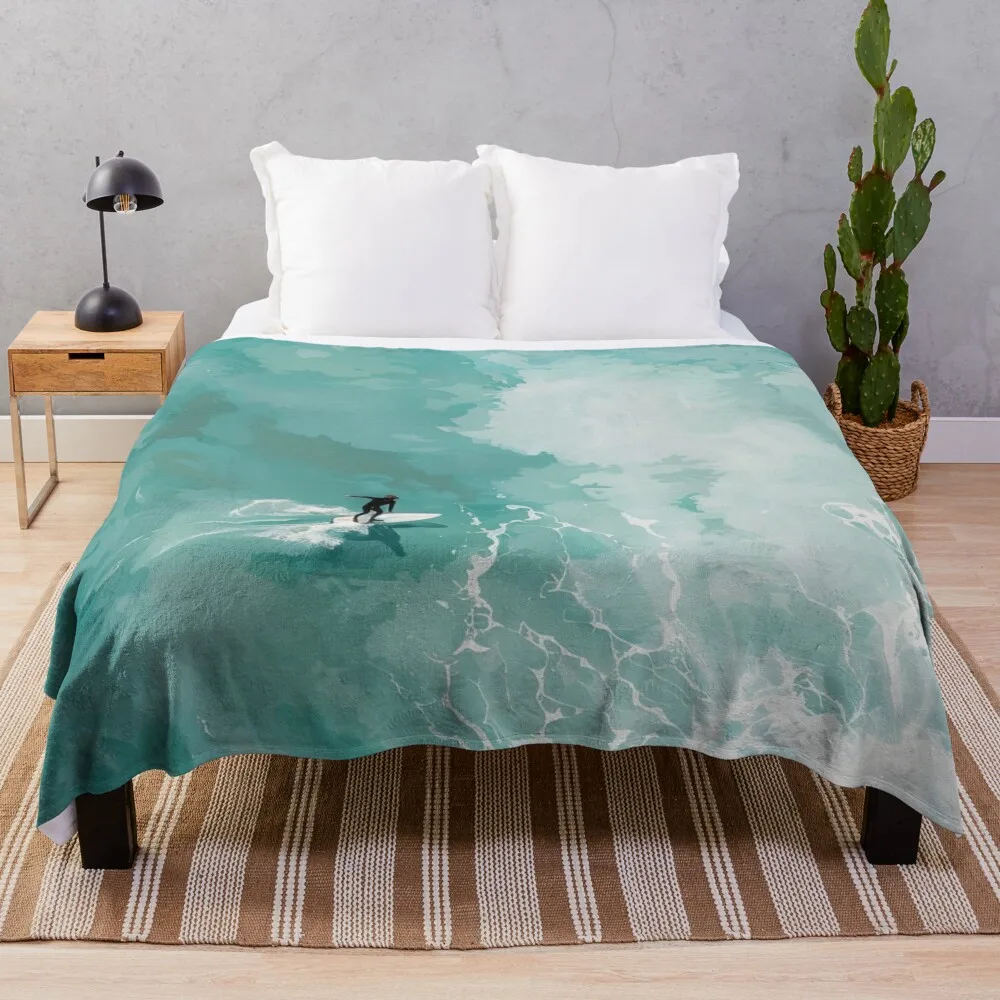 

Tranquil Surf Minimalist Beach Scene Throw Blanket for winter Luxury St Comforter Vintage Blankets