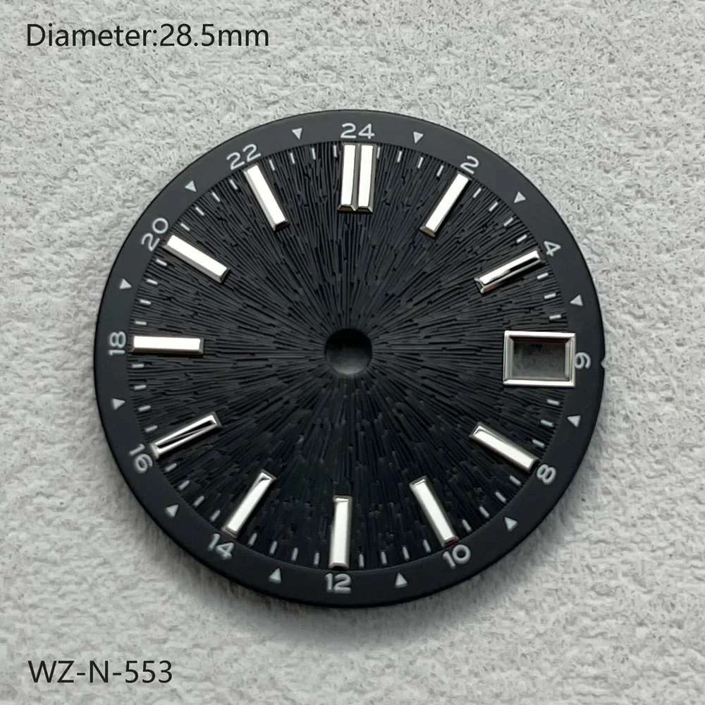 Quadrante NH34 Quadrante GMT con fusi orari multipli da 28,5 mm NH34 adatto al movimento meccanico automatico giapponese NH34/NH35 può personalizzare il logo