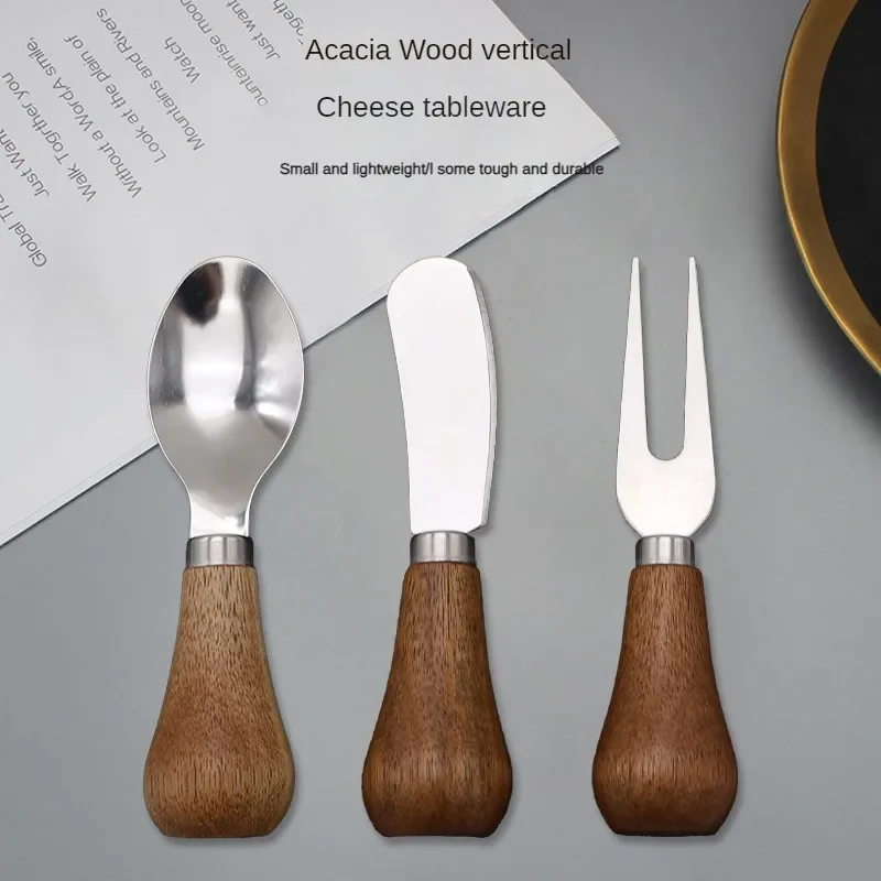 Vertical Wooden Handle Butter Jam Butter Knife Spoon Spread Sauce Cheese Spread Bread Cheese Butter Knife Fork Tableware