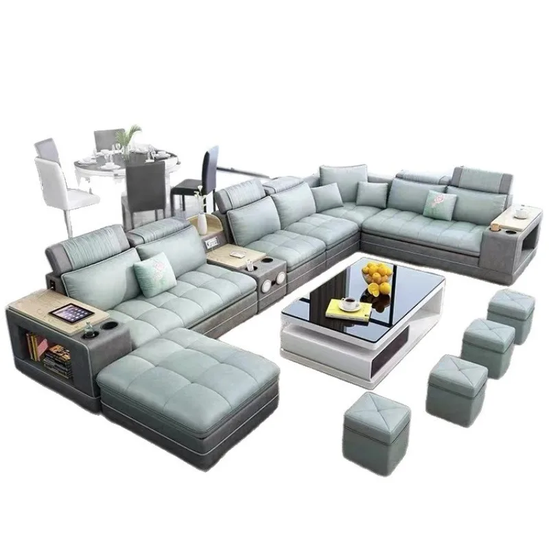 

Sofa technology fabric U-shaped sofa combination simple modern size living room fabric sofa