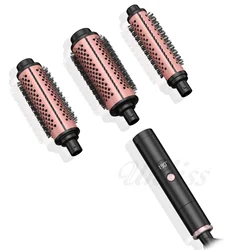 Thermische Borstelset 3 In 1 Curling Toverstaf Verwisselbare Krulborstel Dubbele Ptc Verwarmde Krultang Kam Negatieve Ion Haarkrultang