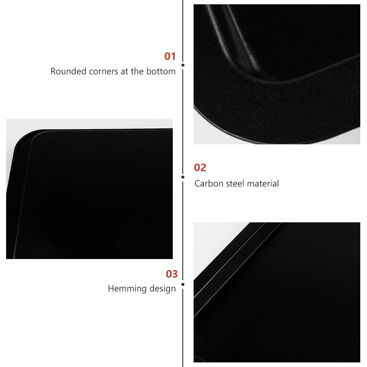 

1Set Black Non-Stick Bread Pan Carbon Steel Bakeware Cake Tray High Heat Resistance Bread Pan Non-Stick Bakeware
