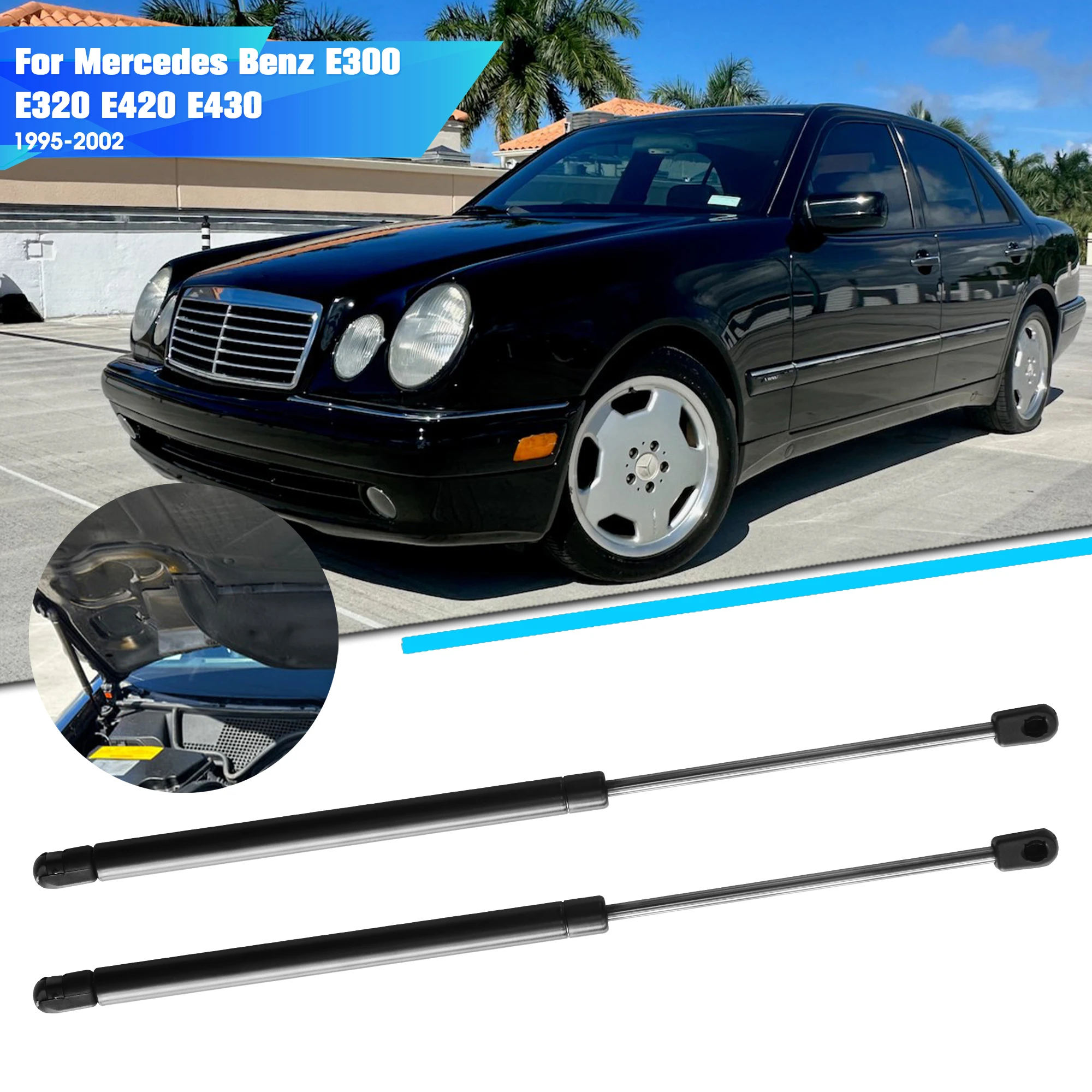 

Front Bonnet Hood Gas Struts For Mercedes-Benz E300 E320 E420 E430 1995-2002 OEM 8194192 880 95907 A2108800429 D95907 SG303002