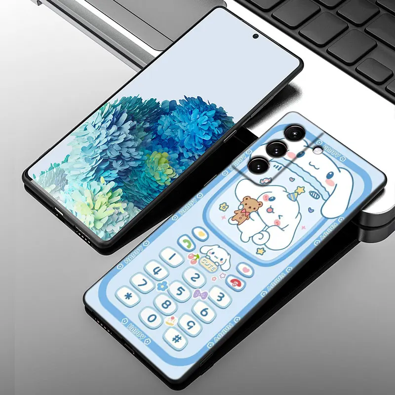 Cinnamoroll etui na telefony do Samsung Galaxy S23 S22 S21 Ultra S20 FE 5G S10E Lite S8 S9 Plus S7 krawędzi czarna okładka