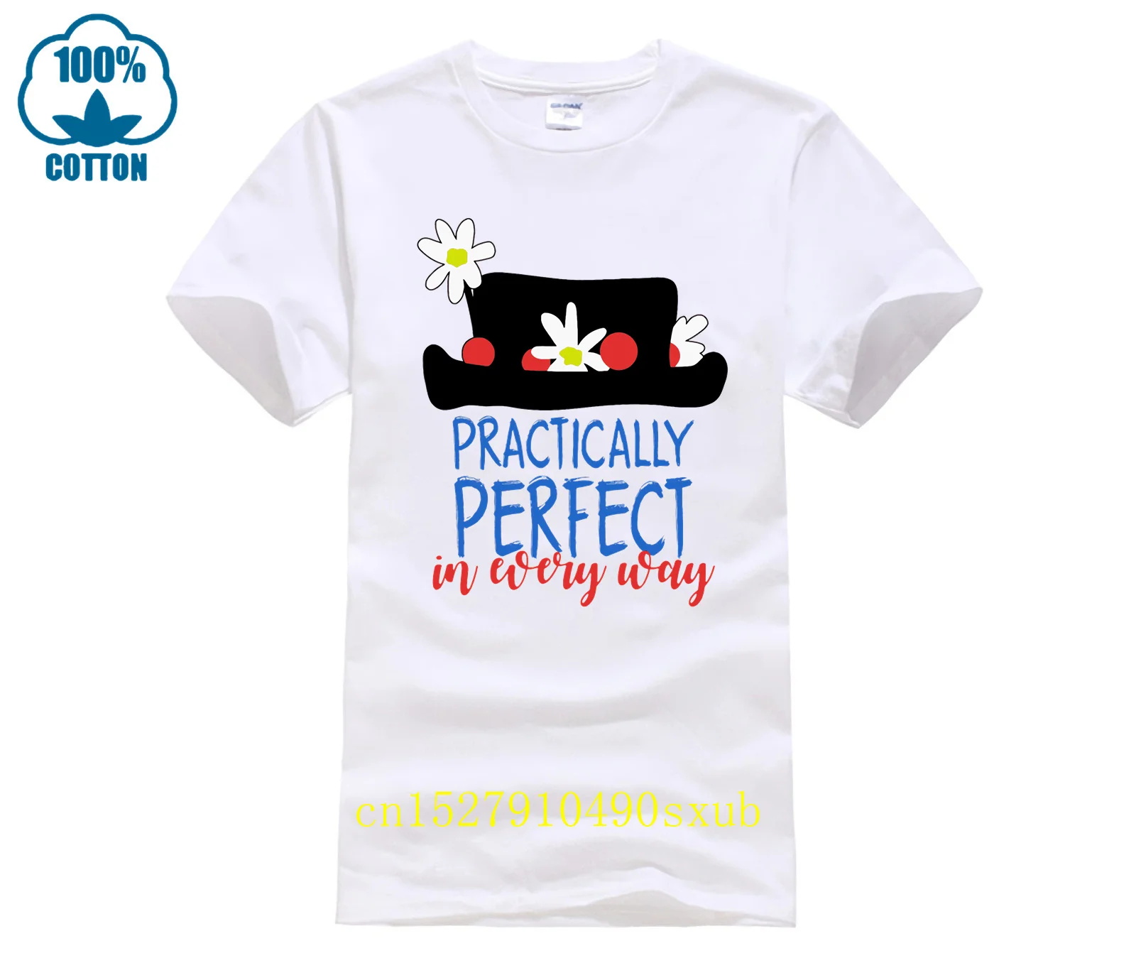 Mary Poppins T Shirt Knitted Tee Shirt O Neck Natural Crazy New Style Spring Standard nederland