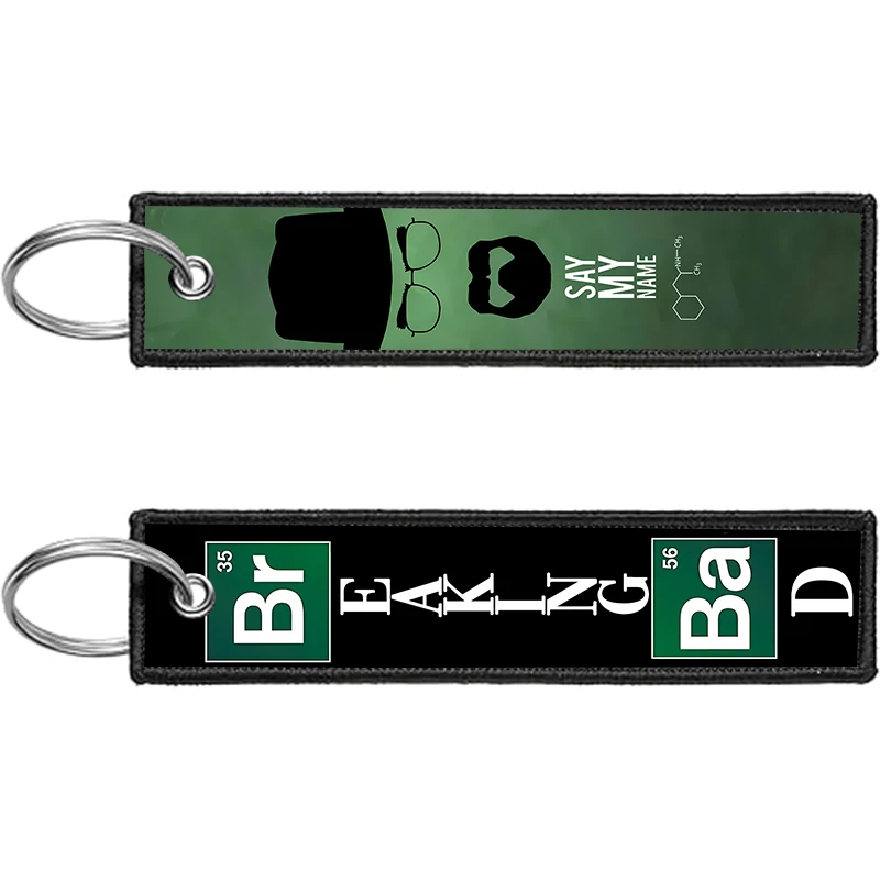The Movie Breaking Bad Heisenberg Car Keychain for Driver Key Chain for Men Gifts Motorcycle Key Tag Embroidery Trinket