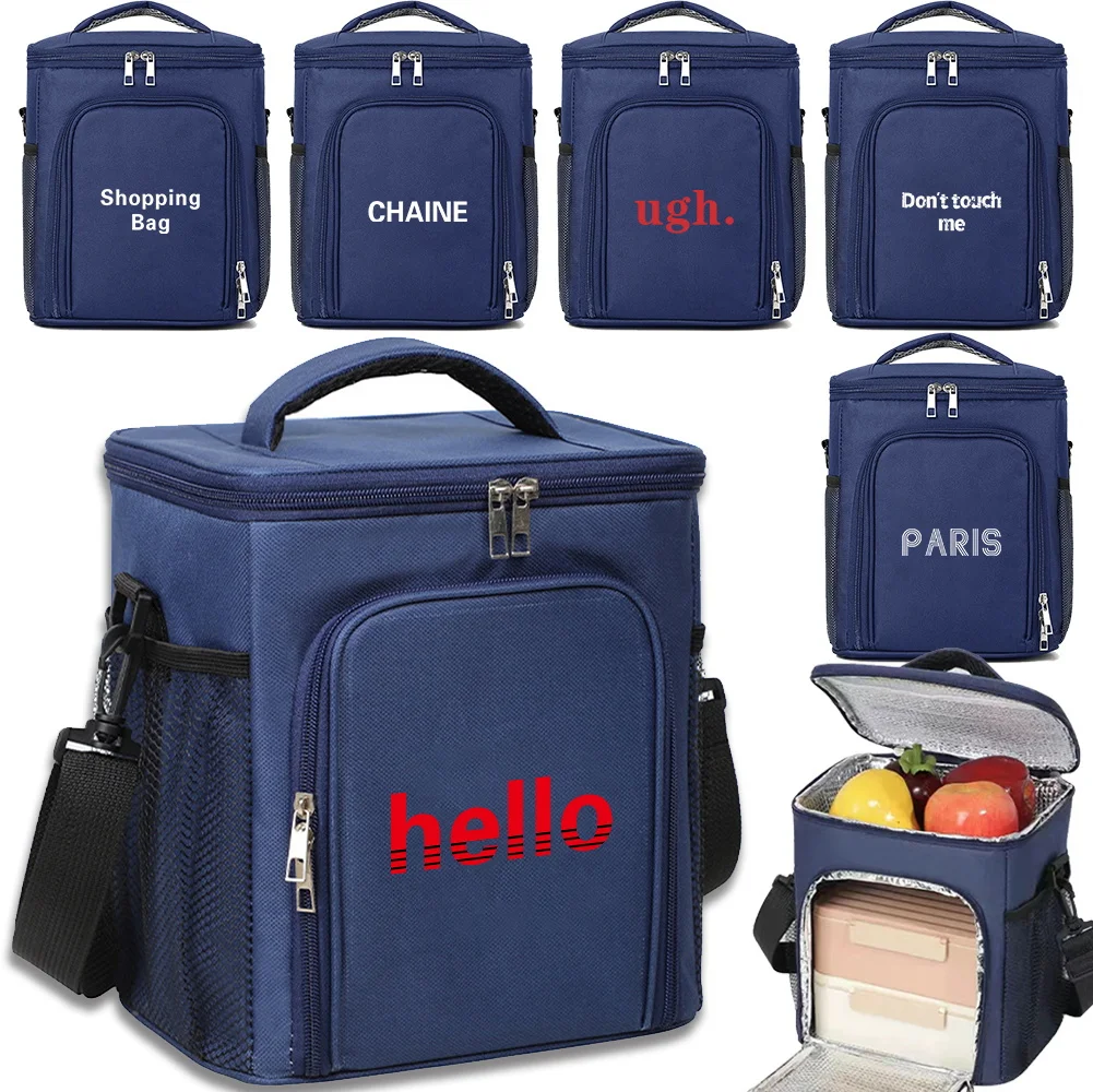 Ice Pack Front Opening Double-layer Walls Printing Series Portable Family Outdoor Activities Durable Simplicity Insulated Bags