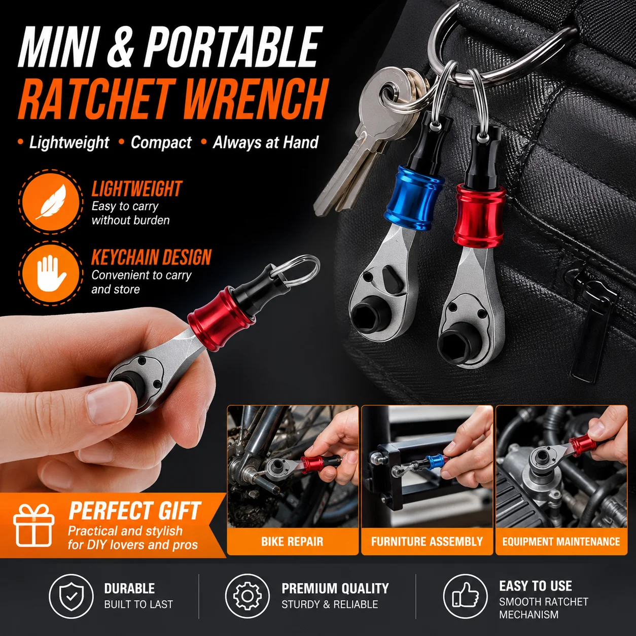1/4'' 72T Mini Ratchet Wrench Screwdriver Hex Bit Handle Tool Set for Tight Spaces Auto Repair Bike Maintenance & DIY Projects