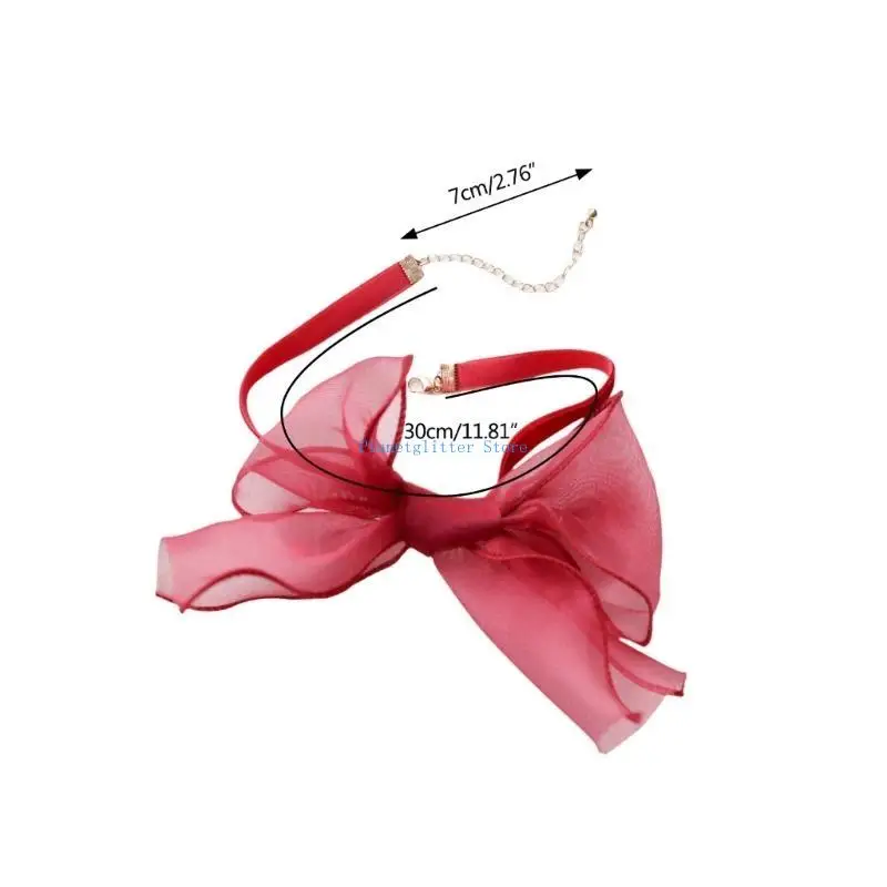 652B Bowtie Choker Goth Choker Bow Choker ketting Choker Bowknot Choker