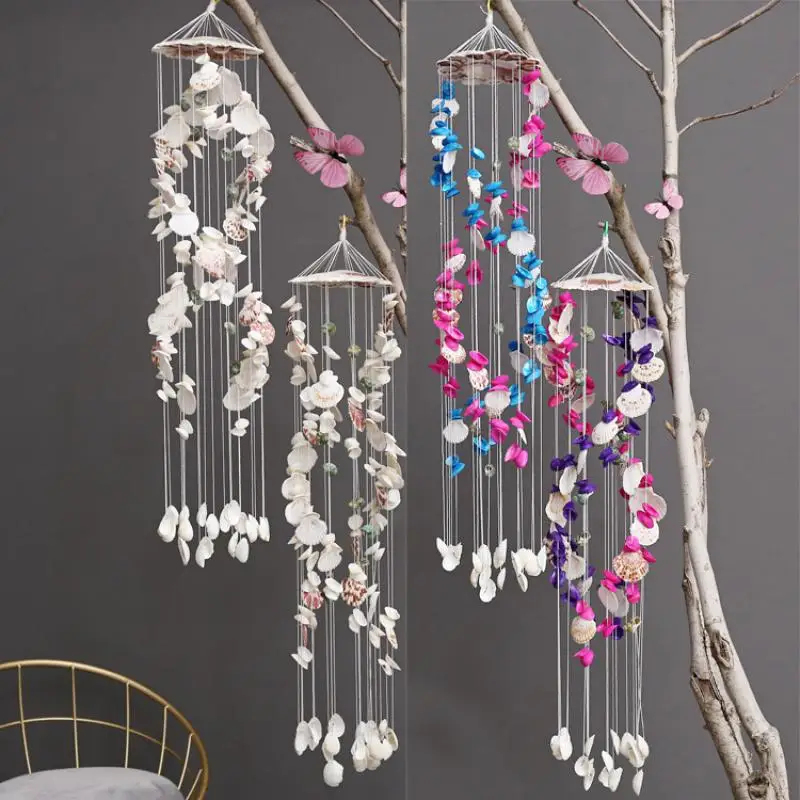 

Color Shell Wind Chimes Exquisite Japanese Style 19 Double Dragon White Color Wind Chimes Fashion Wall Pendant Decoration