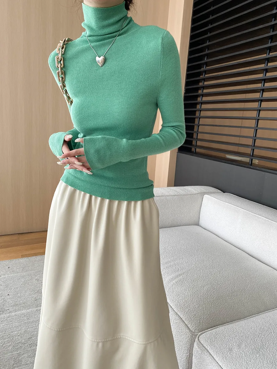 Jersey Mujer Invierno Cuello Tortuga Y2k Streetwear - usage example