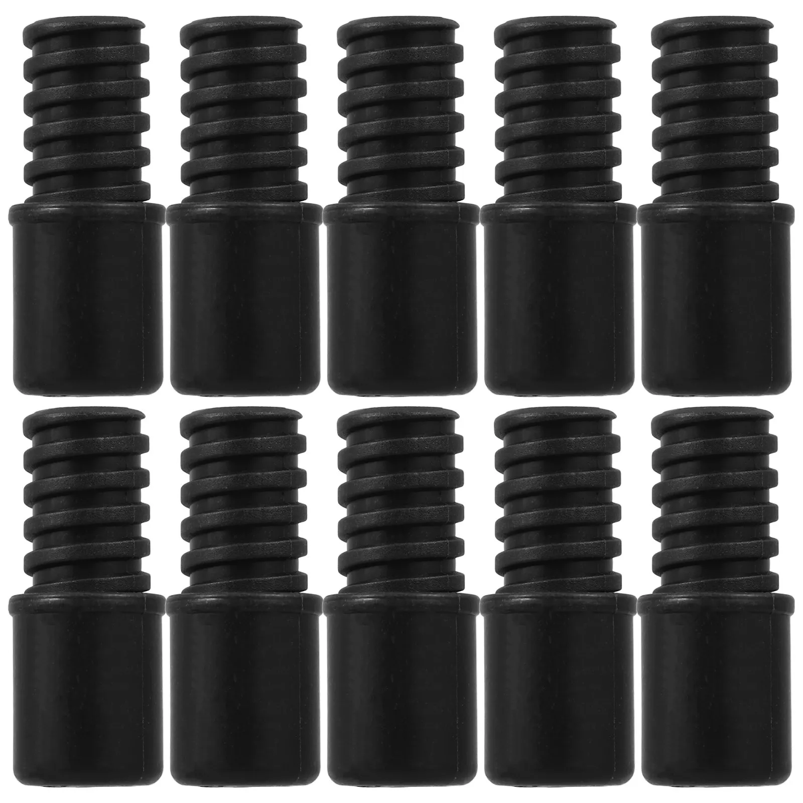 10Pcs Threaded Handle Tip for Mop Pole Broom Duster Rod Secure Fit Rivet Installation Wear-Resistant ABS Mop Handle Accessory