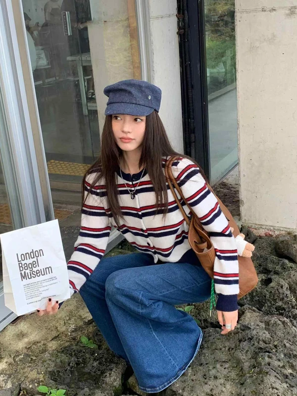 Thumbnail 2 - #82 Latest Striped Knit Sweaters Offers