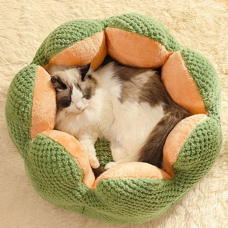 Petal Cat Bed Deep Sleep Comfort in Winter Iittle Mat Basket Small Dog House Products Pets Tent Cozy Cave Nest Indoor Cama Gato