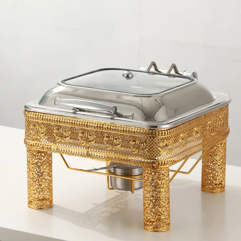 

Cross-border foreign trade supply Middle East Arabic model Golden dining stove Metal handicrafts Alcohol buffet stove Buffy stov