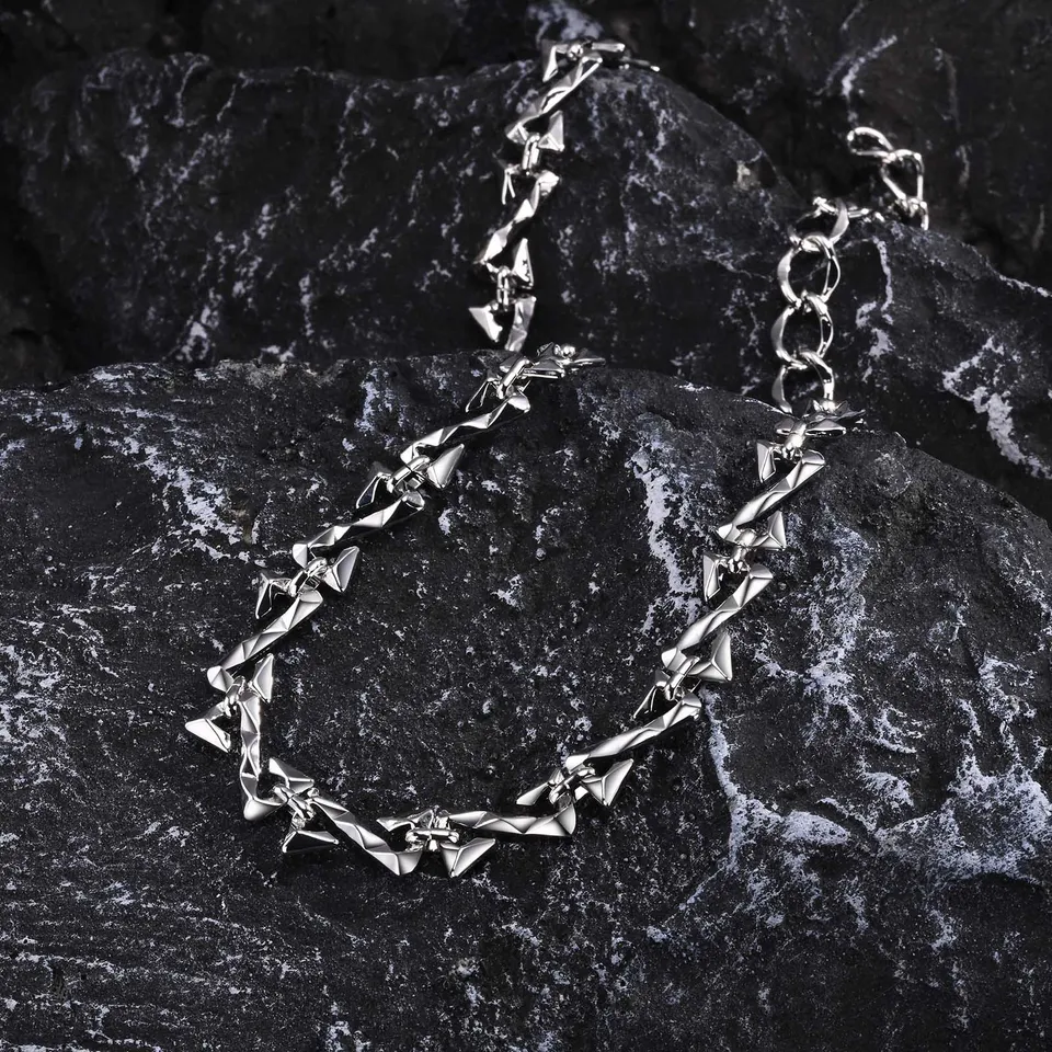 VNOX Silver Z Link Choker Necklace for Men Women