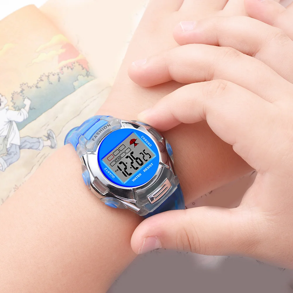 Waterproof Sports Watch Blue Led Backlight 12/24H Stopwatch Function Electronic Wristwatch For Outdoor Use