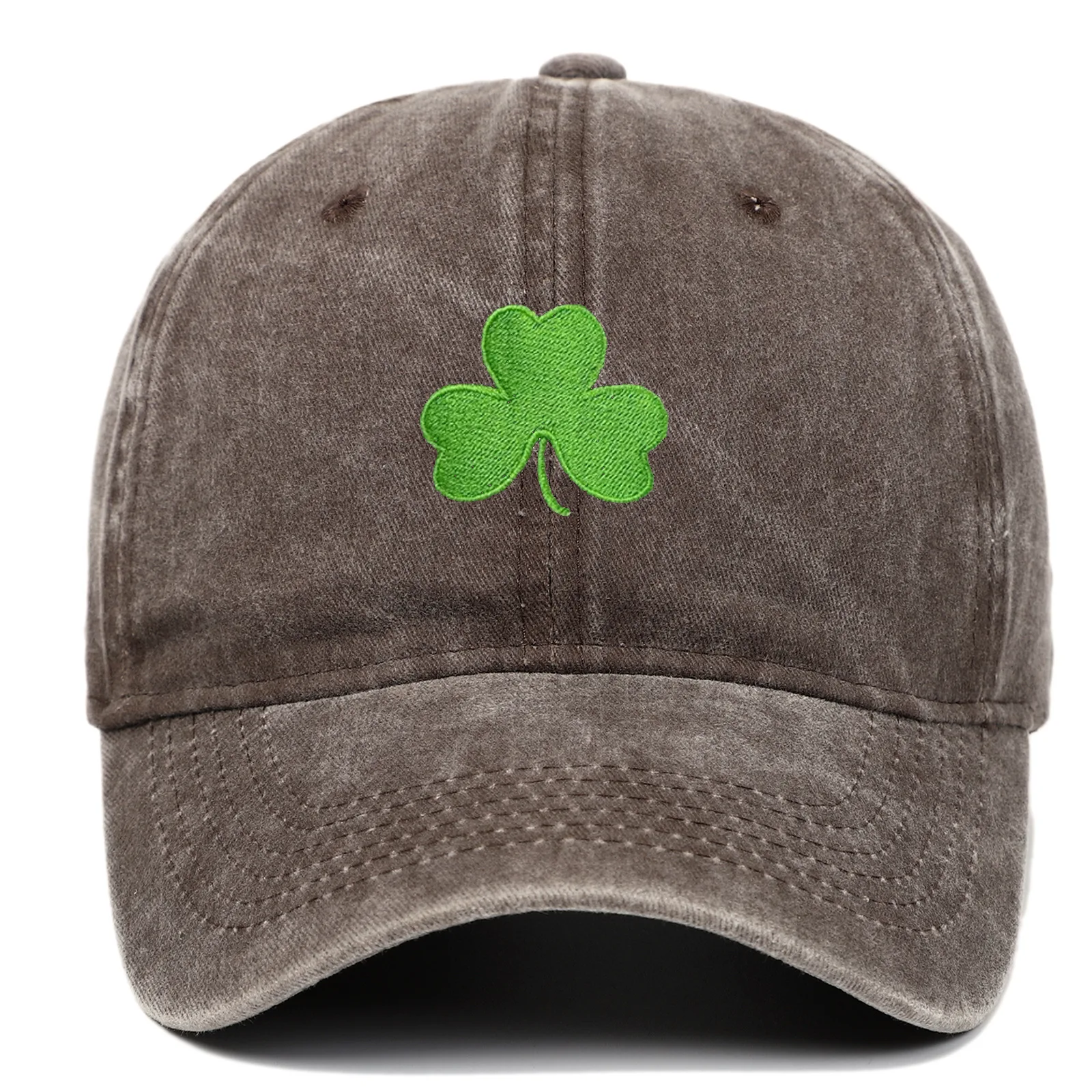 Irland Grüne Baseballkappe, Retro-Klee, bestickte Sonnenschutzhut für Männer und Frauen, trendige Paar-Entenschnabelmütze – Detail 12