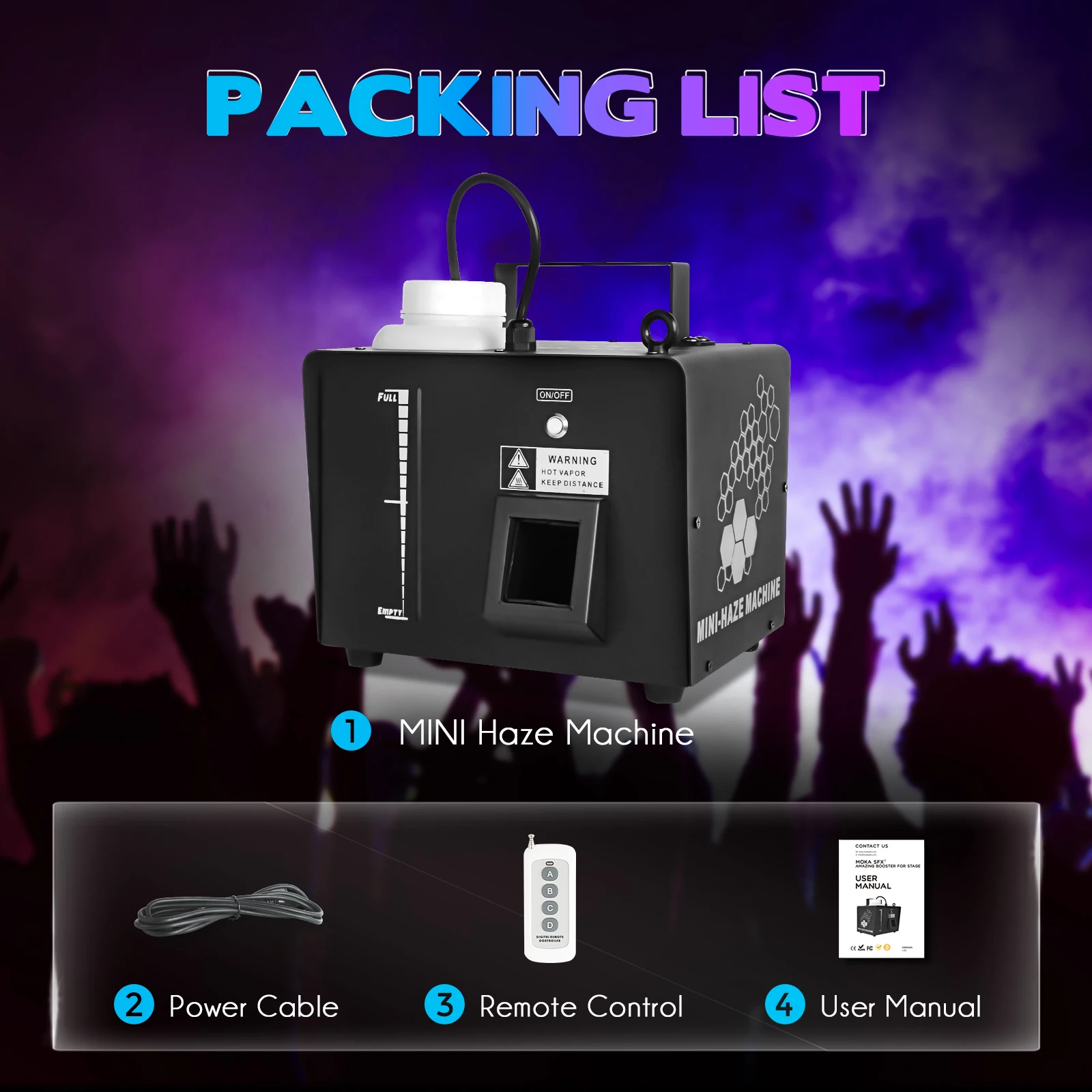 MOKA Haze Machine DMX 500w Hazer Water Based Mist Fog Machine dla DJ Party Disco Club Hazer Smoke Machine Fogger Remote Control