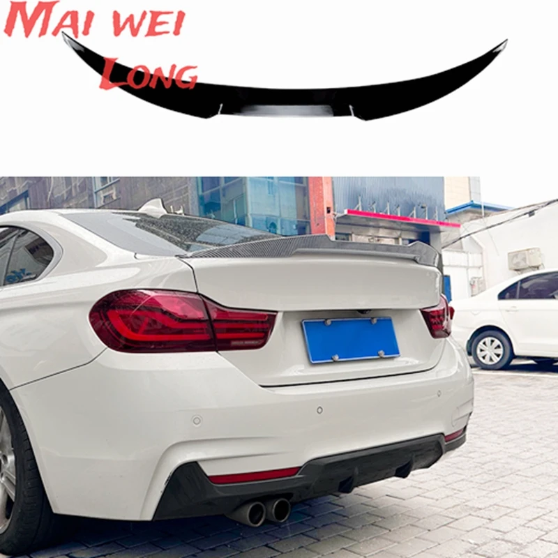 For 2013-2020 BMW 4 Series F32 F33 F36 M4 Style Carbon Glossy Black Rear Trunk Lid Car Spoiler Wings Exterior Tuning Accessories