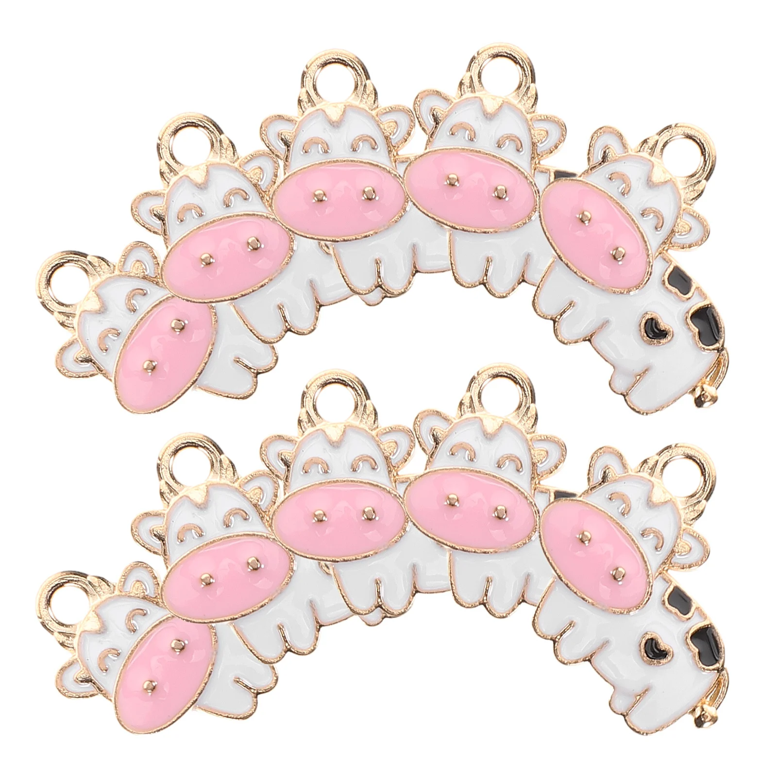 

10Pcs Cow Pendant Charm Alloy Animal Accessories Unique Colorblock Design for DIY Handmade Bracelets Necklaces Jewelry Making