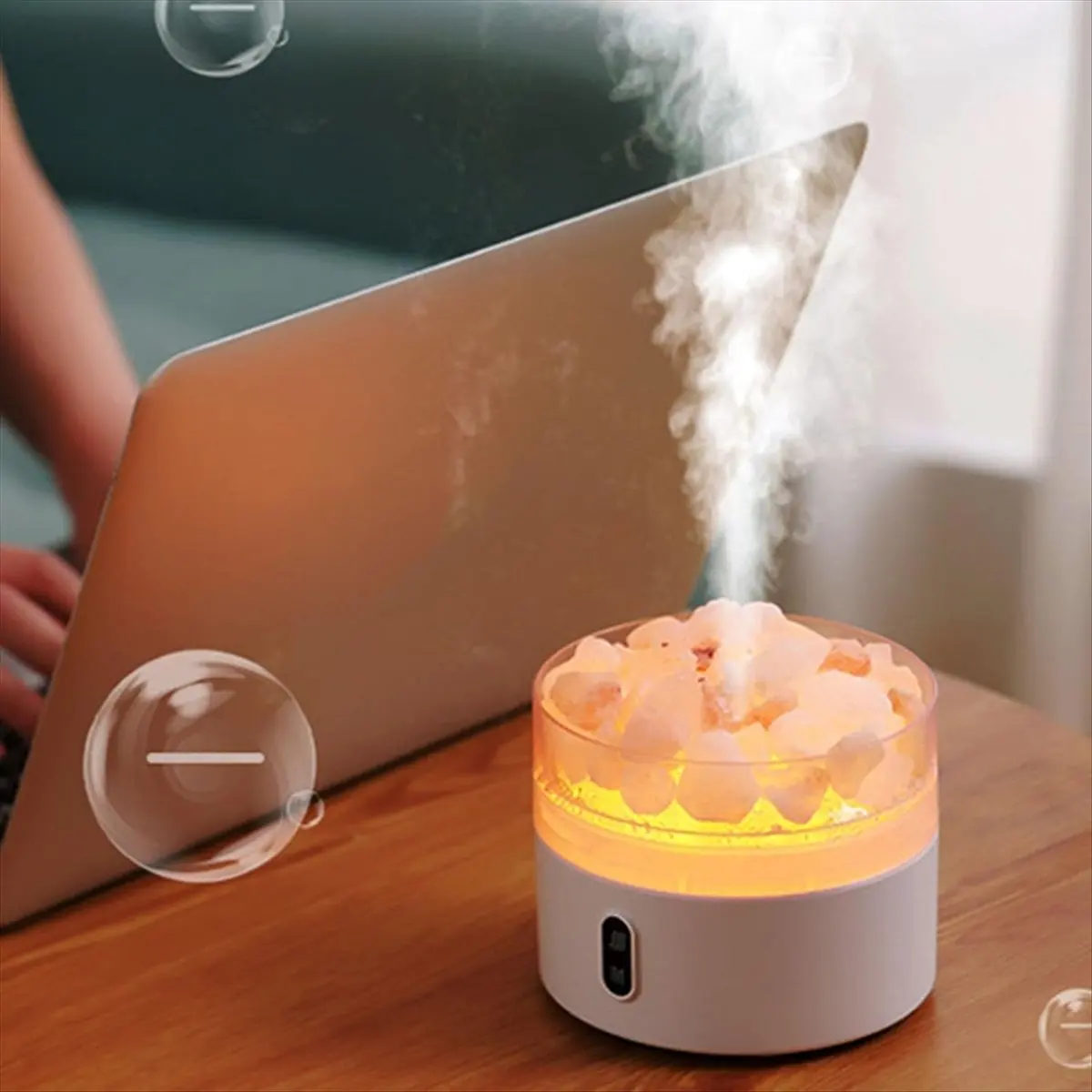 ABZD Salt Stone Lamp Diffuser Humidifier USB Aromatherapy Night Light Mist Air Humidifier for Bedroom, Office, Home, Car