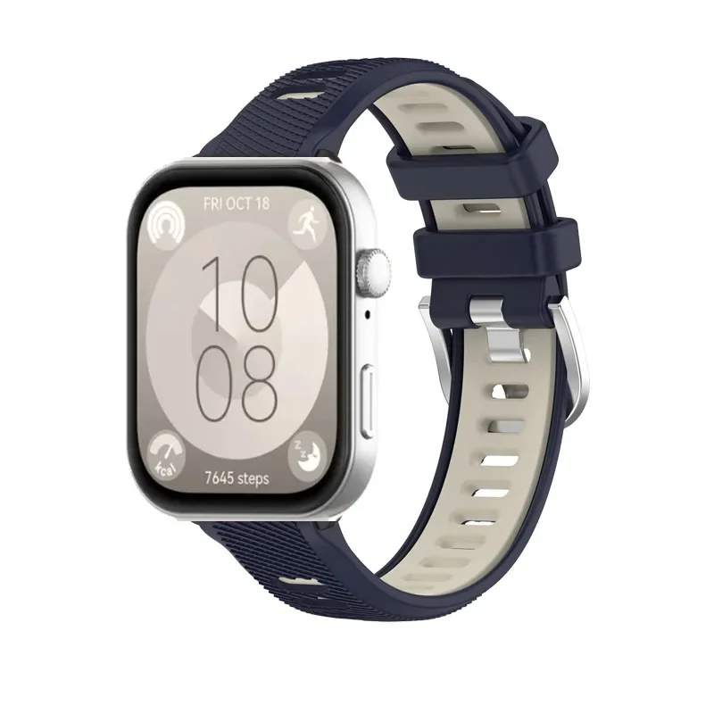 حزام تشغيل من السيليكون + موصل لساعة Huawei Watch Fit 4 / Fit4 Pro الاحتياطية