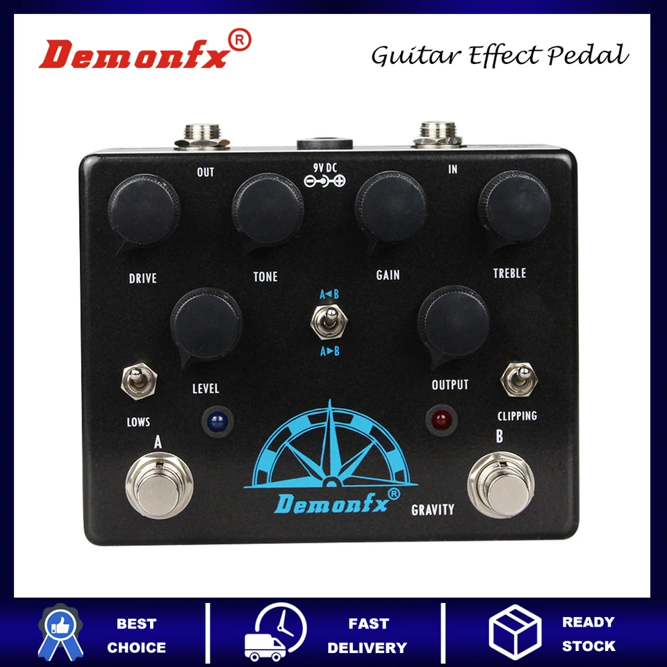 Demonfx Overdrive Guitar Effect Pedal Gravity with Two Divided