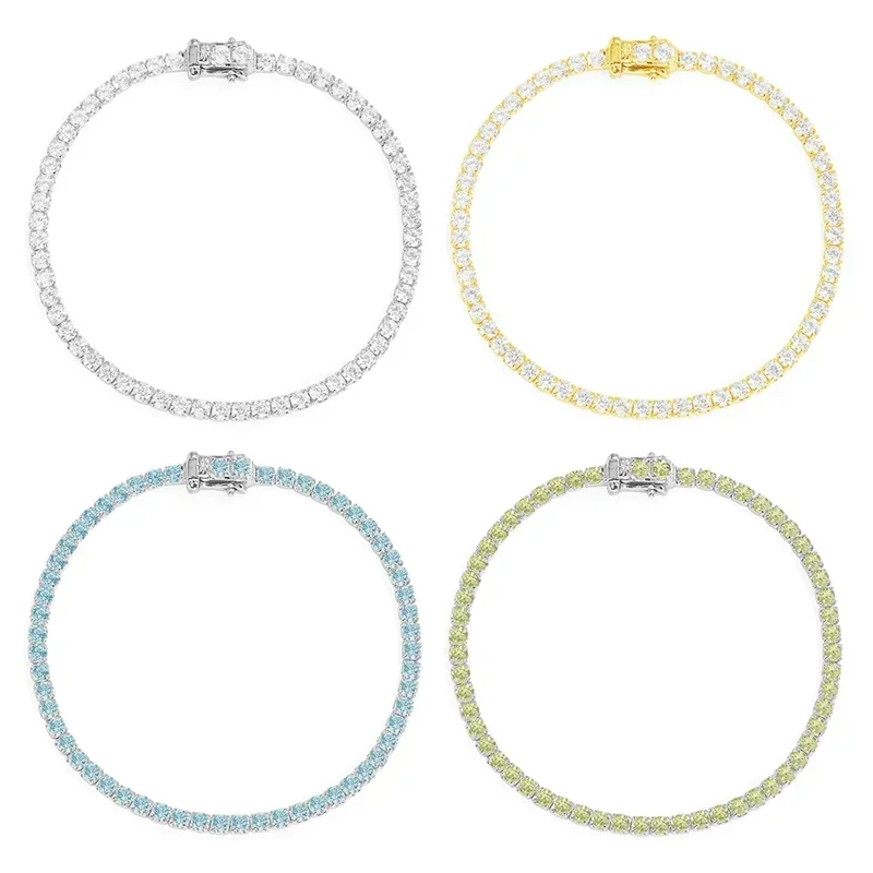

Komm S925 Sterling Silver White Blue Green Women Bracelet Classic Multi Color Festival Banquet Party Luxury Fashion Jewelry Gift