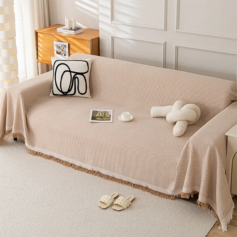 Nordic Sofa Throw Blankets Outdoor Camping Picnic Large Blanket Leisure Relax Beach Towel white Travel Rug Tassels Linen