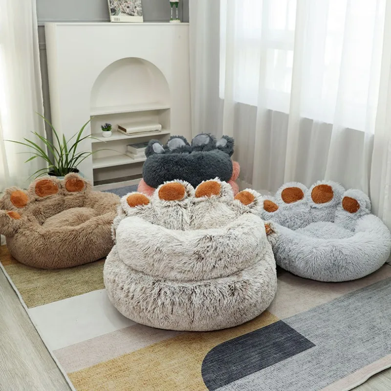 Fluffy Dog Bed Plush Kennel Accessories Pet Products Large Dogs Beds Bedding Sofa Basket Small Mat Cats Big Cushion Puppy Pets