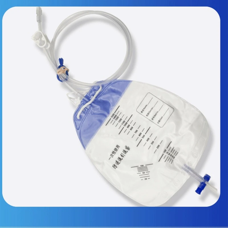 Hospital Catheter Accessory 20PCS Disposable Urine Drainage Pouch 1000/1500ML Anti-reflux Valve Prevent Urine Backflow