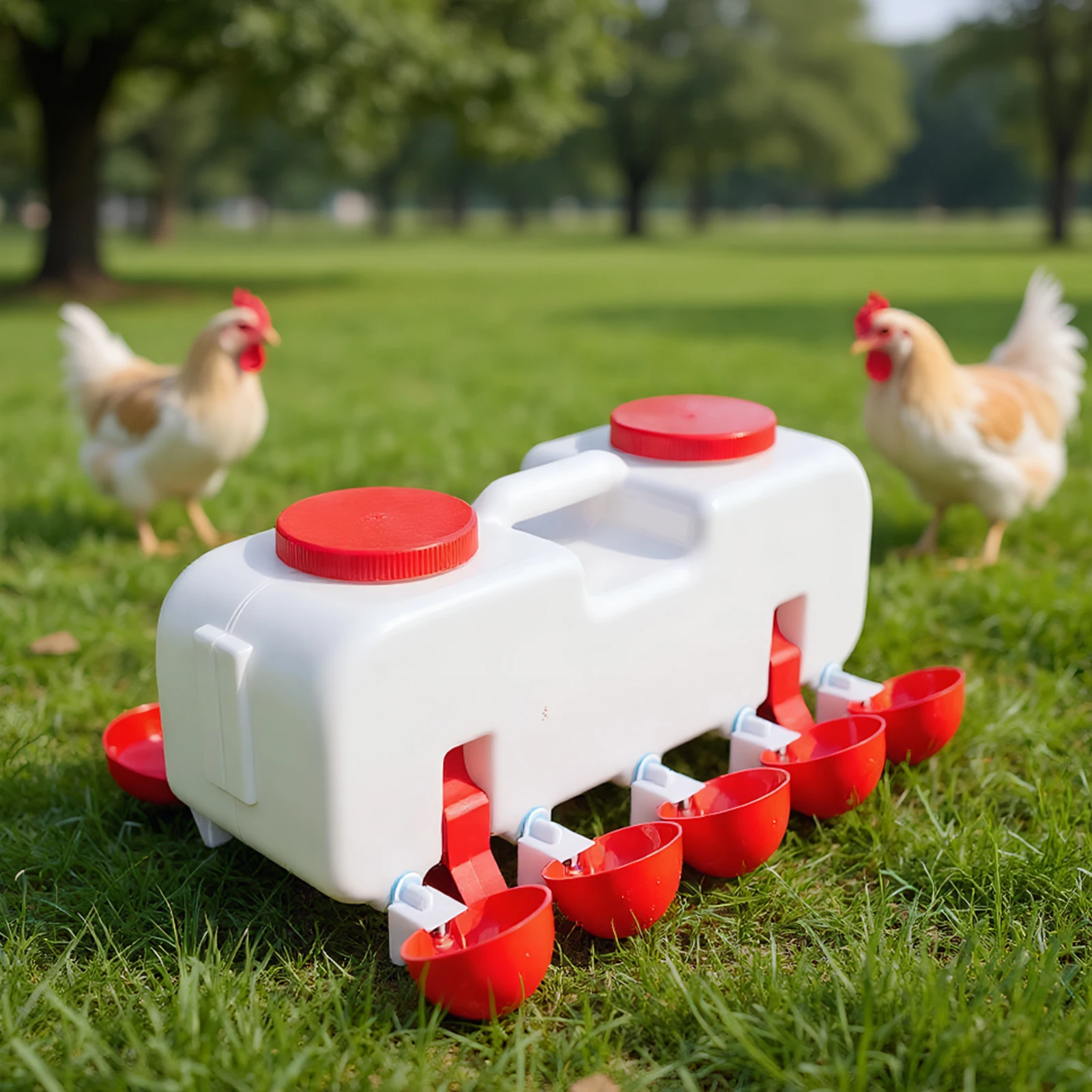 

10KG Self Filling Automatic Chicken Waterer W/10 Cup Poultry Dispenser Waterer for Chick Ducklings Pigeon Other Poultry