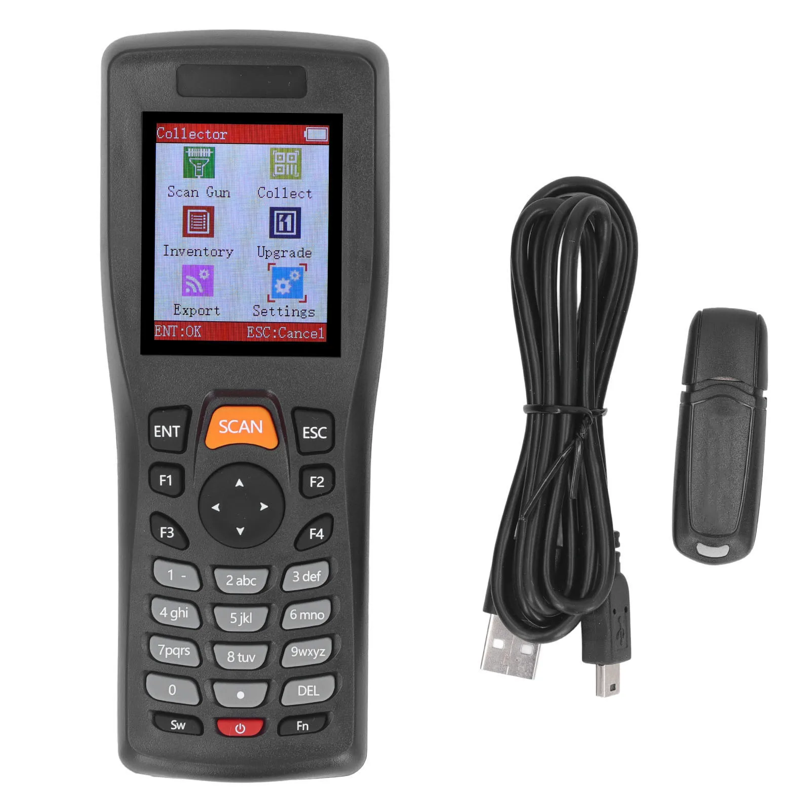 

1D Barcode Scanner 2.4GHZ Wireless Data Collector Portable Inventory Scanner 2.2 Inch Color Screen Portable Inventory Scanner