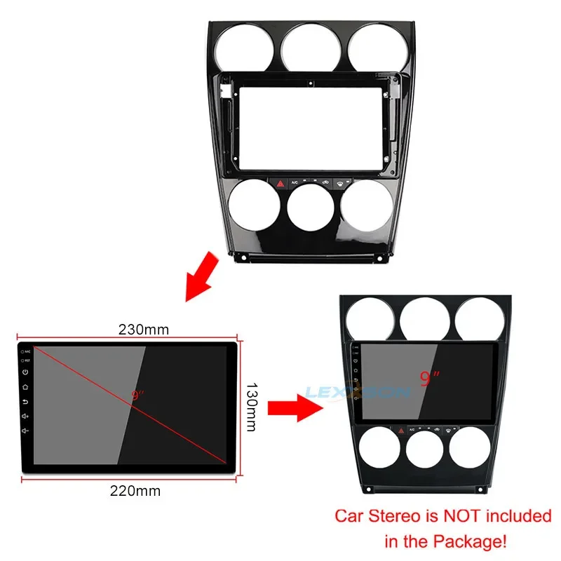 Car Fascia for Mazda 6 2004 05 06 07 08 09 10 11 12 13 14 2015 Car Dash Install Refit Air Conditioning Built-in Canbus DVD Frame