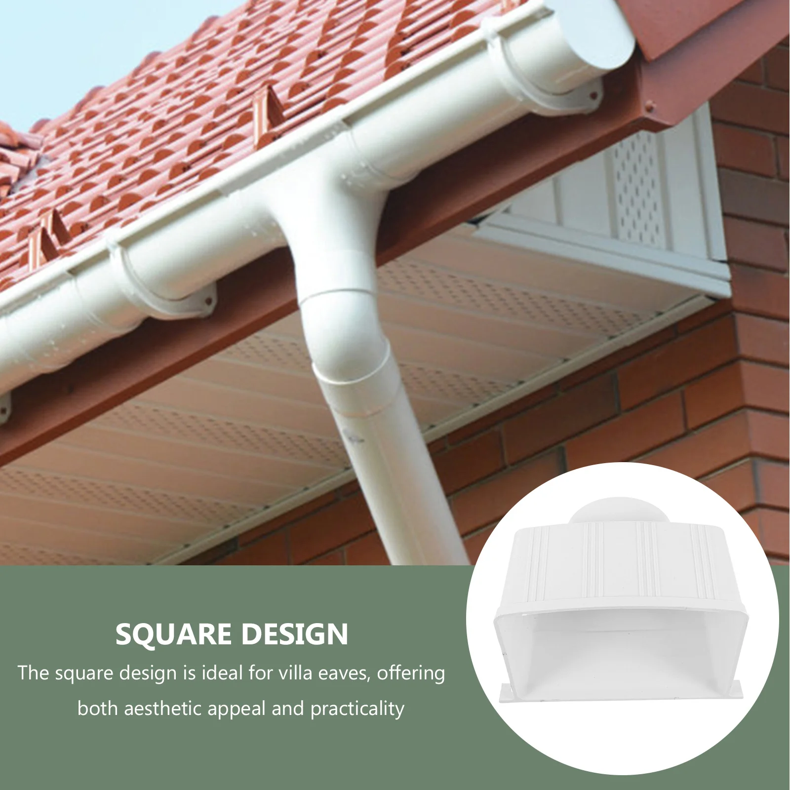 PVC Rectangular Downspout Effective Rainwater Diverter for Villa Roof Drainage Gutter Parts Rainwater Collection System