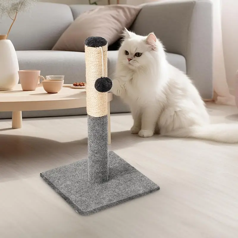 

Cat Scratch Toy Detachable Interactive Post With Dangling Ball Sisal Rope Pet Supplies Kitten Furniture For Domestic Animals