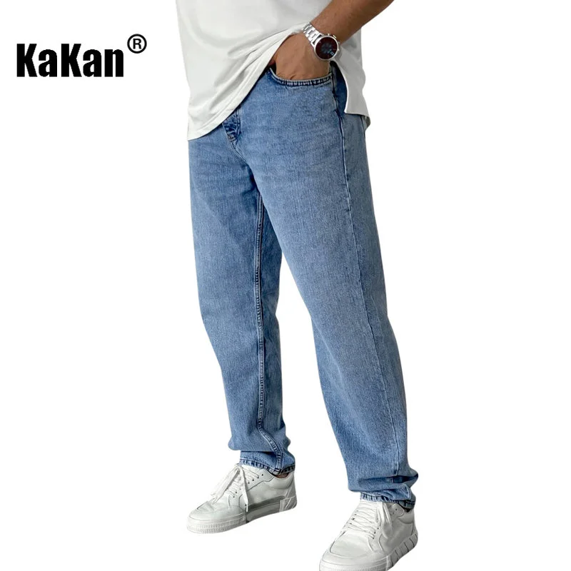 Kakan - High-end Men's Small Straight Jeans In Europe, America and Southeast Asia, New Black Gray Jeans K05-8864